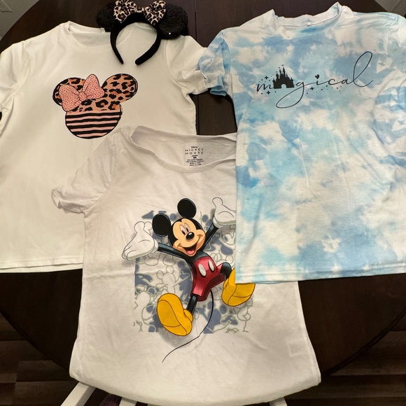 Womens Disney Shirts - Size Medium NWOT and Animal Print Mickey Ears - Picture 1 of 1